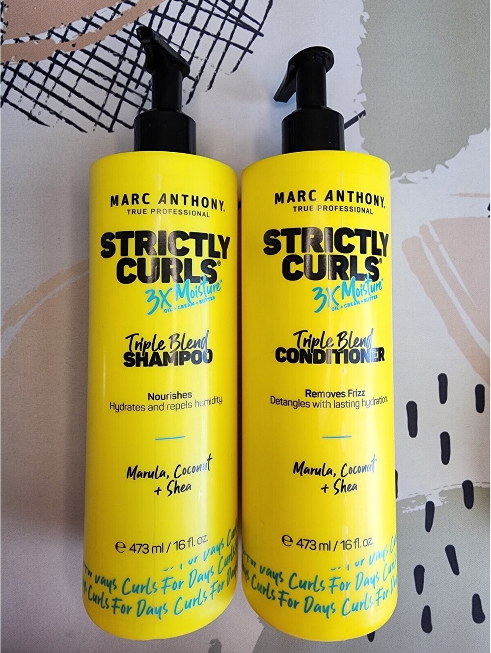 Marc Anthony Strictly Curls Triple Blend Shampoo Conditioner Set Jumbo 16 Oz Ea